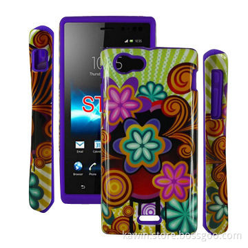 Water Transfer Printing PC + Silicone Cover for Sony ST26i